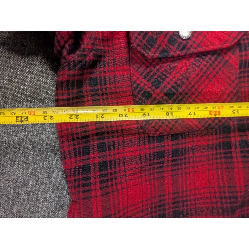 Dickies Plaid Flannel Jacket Fleece‎ Lined Mens Medium Red Check Snap Up Hoodie